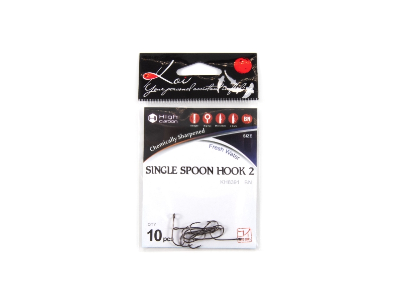 Крючки KOI SINGLE SPOON HOOK 2 INT BN 10 шт.